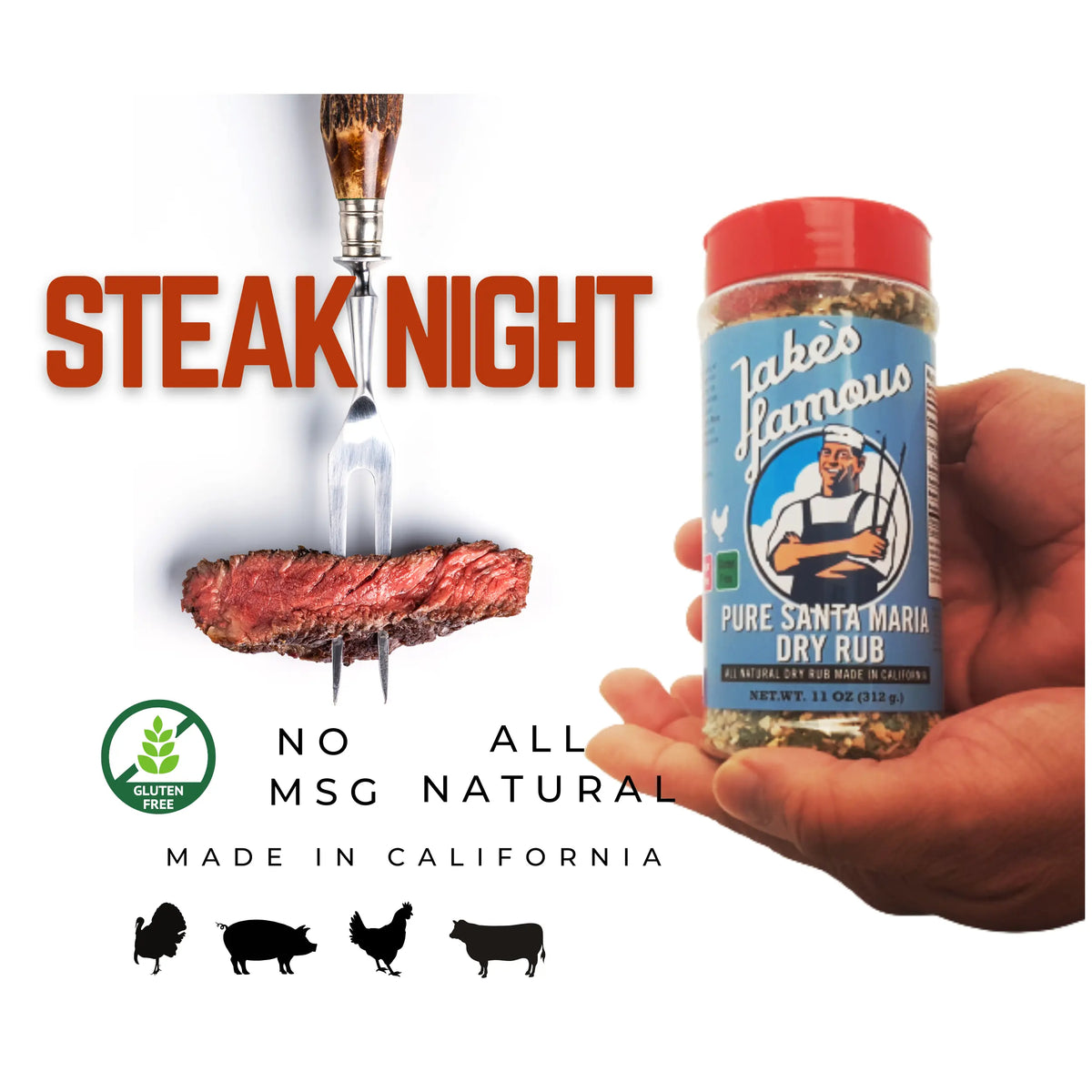 Pure Santa Maria 11 Oz Tri Tip Rub - Jake's Famous - Tolosa Pointe steak seasoning style