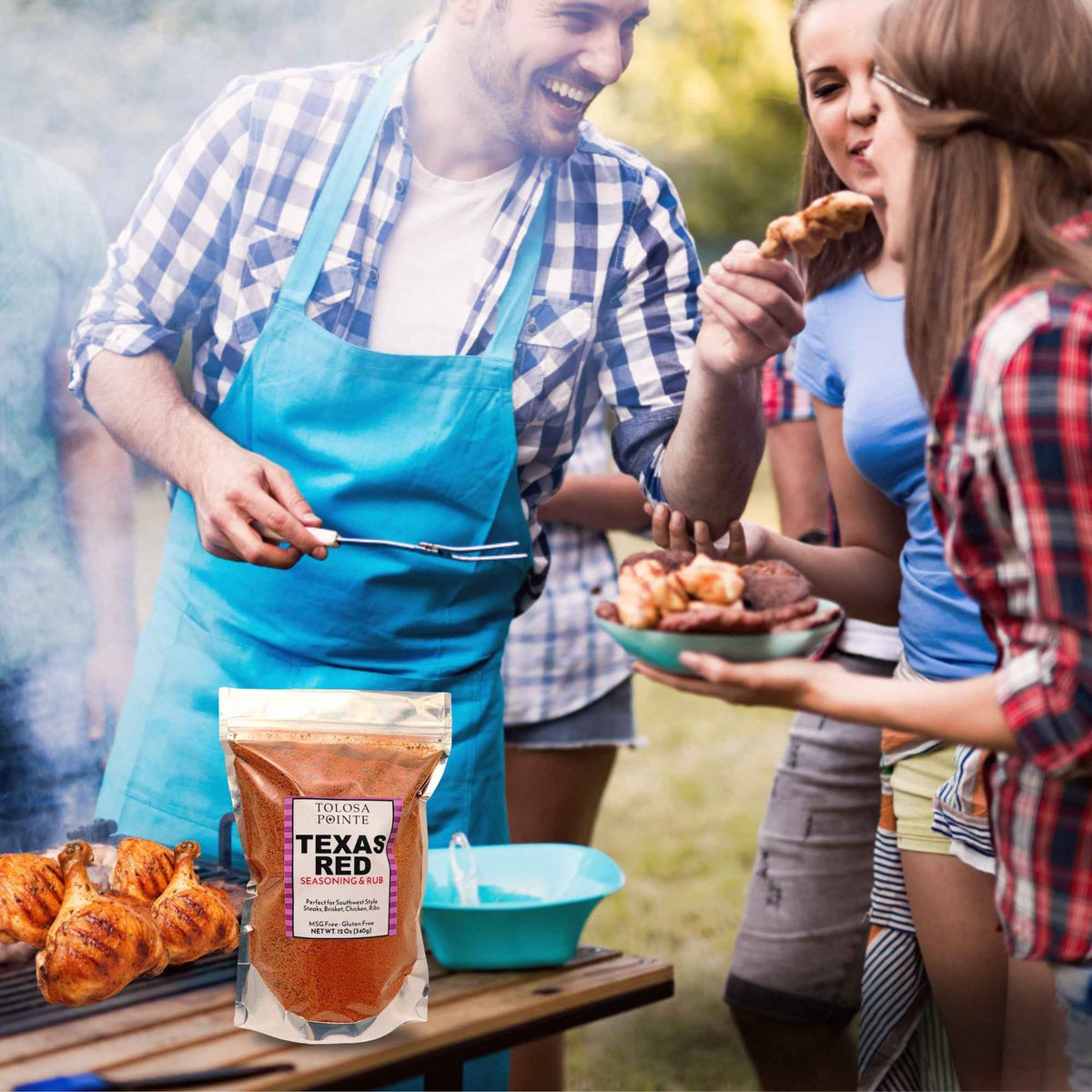 Tolosa Pointe Texas Red Steak Seasoning, Chicken Seasoning 12 Oz grilling with family