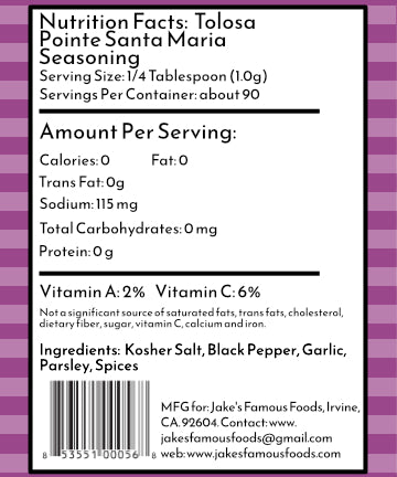 Tolosa Pointe Santa Maria Seasoning | Traditional Style Seasoning 12 Oz