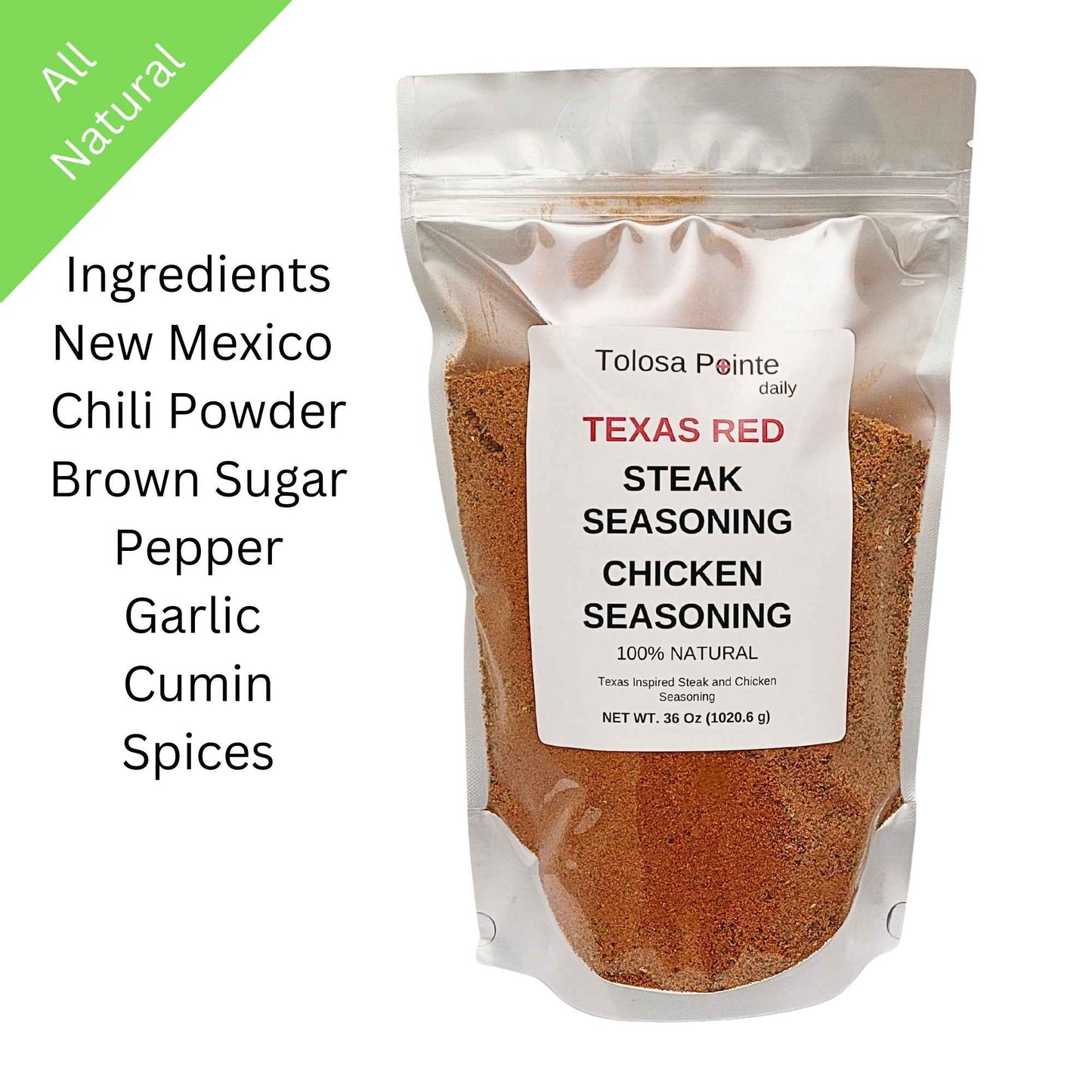 Tolosa Pointe - Texas Steak Seasoning, Chicken Seasoning 36 Oz