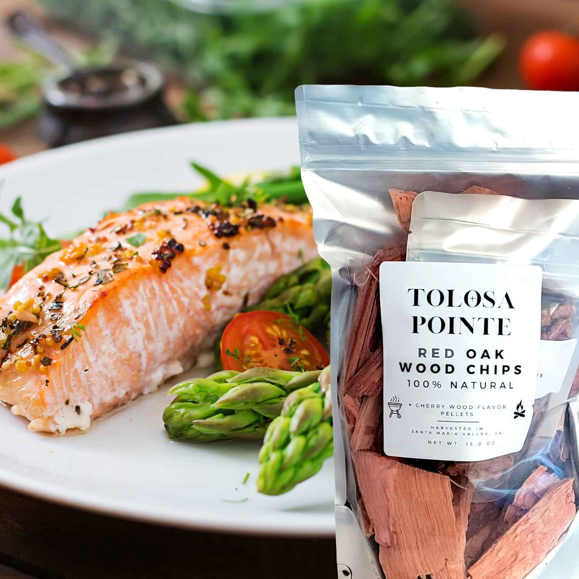 Tolosa Pointe Red Oak Wood Chips, Chunks and Flavor Pellets 15 Oz