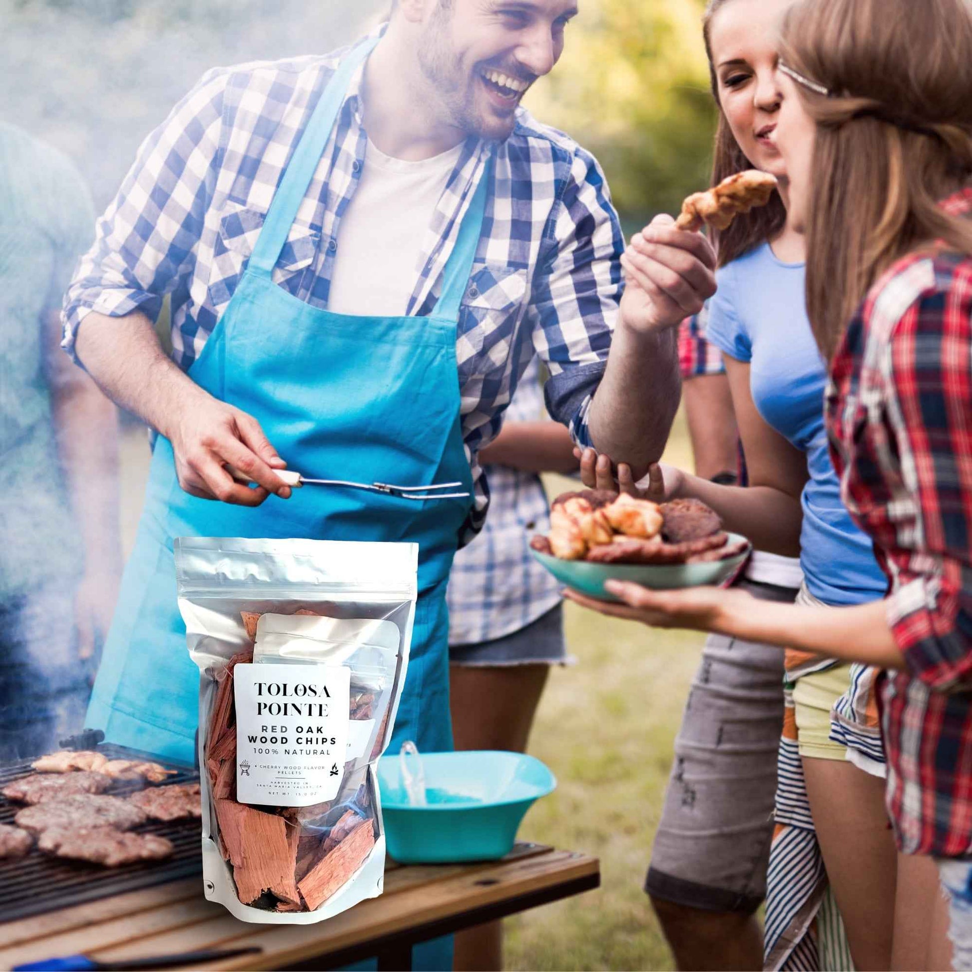 Tolosa Pointe Red Oak Wood Chips, Chunks and Flavor Pellets 15 Oz