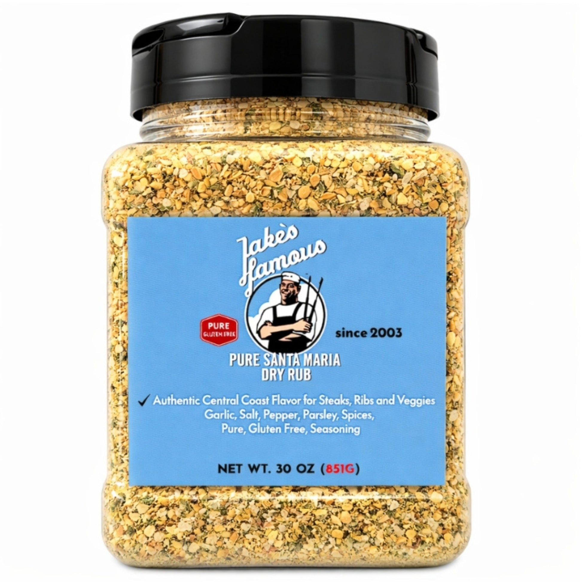 Pure Santa Maria Dry Rub (30 oz) | Authentic Santa Maria Seasoning for Tri Tip & BBQ Jake's Famous Foods