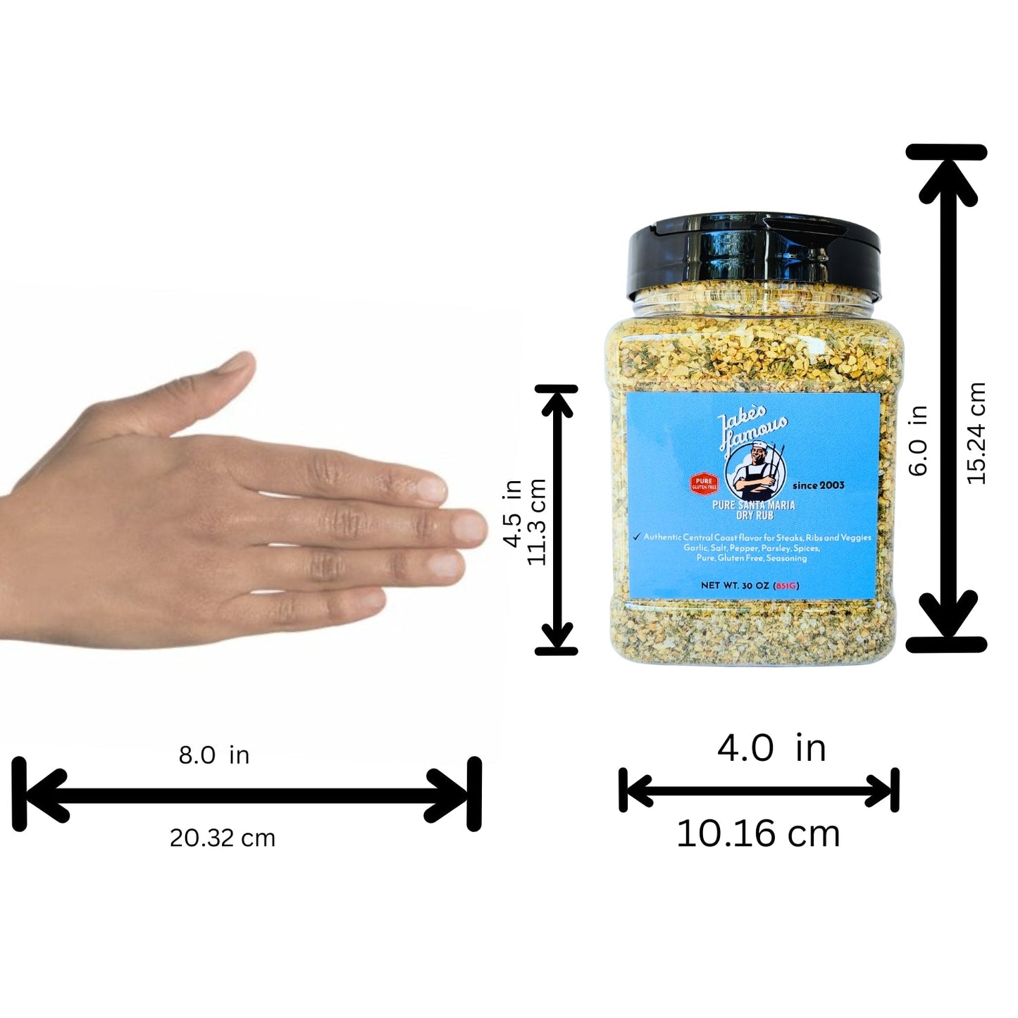 Pure Santa Maria Dry Rub (30 oz) | Authentic Santa Maria Seasoning for Tri Tip & BBQ Jake's Famous Foods