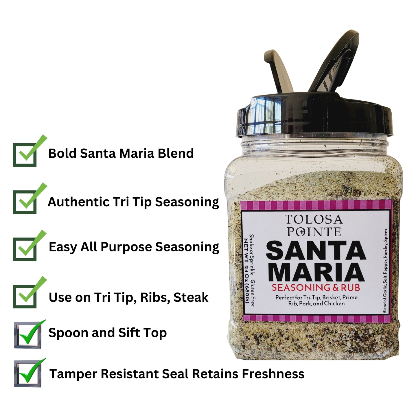 Tolosa Pointe Santa Maria Seasoning 24 Oz - Grilling Flavor