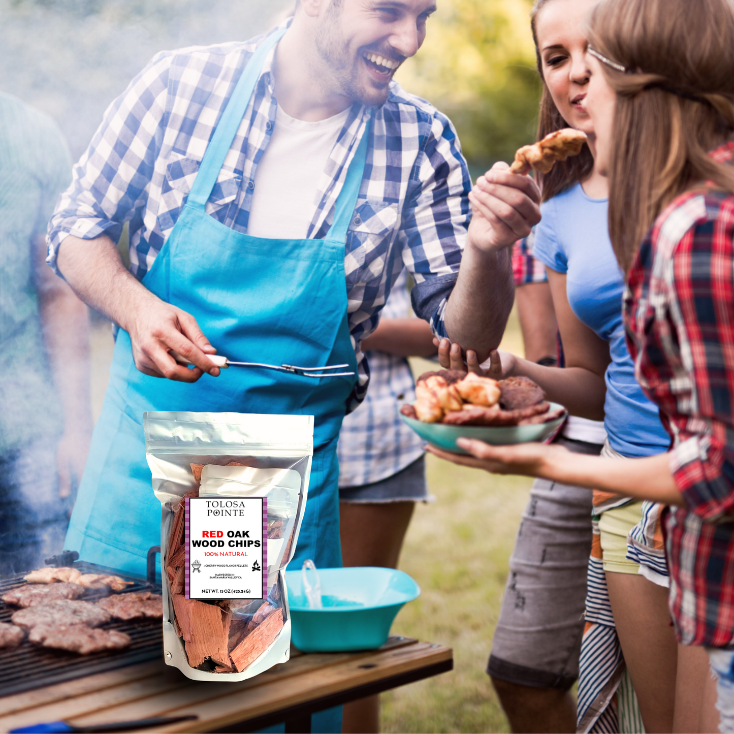 Tolosa Red Oak Wood Chips, Chunks, Flavor Pellets - 15 Oz