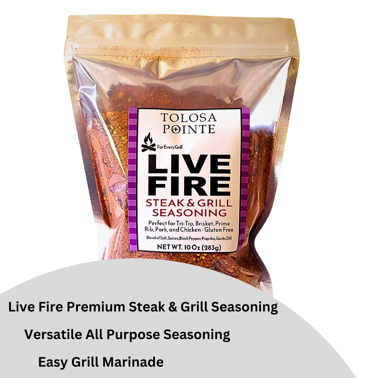 Tolosa Pointe Live Fire Steak & Grill Seasoning 10 Oz