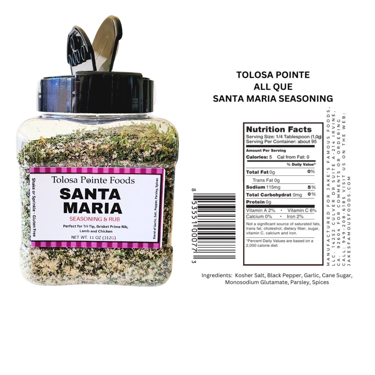 Tolosa Pointe Santa Maria Seasoning (11 oz) | Authentic Santa Maria Tri Tip Seasoning