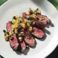 Rib Eye Steak with Tomato Caper Relish Recipe